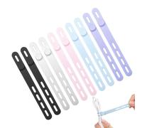 Attaches en silicone - Lot de 10 sangles élastiques réutilisables avec boucle flexible, organiseur de câble de données portable pour la maison, gestion universelle des cordons, attache de fil