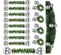 Attaches Guirlande Noël 25cm Fil Souple PVC Vert(3cm Silver25pc)
