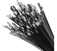 Attaches métalliques en acier inoxydable, Attache-câble en acier inoxydable avec revêtement noir 15-30 cm 10-100 pièces(20cm,50PCS)