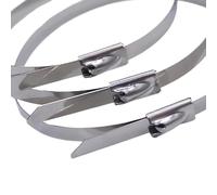 Attaches métalliques, Environ 10/30 pièces en acier inoxydable réutilisable auto-obturant anneau de fixation serre-câble multi-usages matériel métal organisateur câbles 30(30pcs,4.6mm*700)