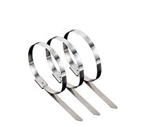 Attaches métalliques pour câbles, Colliers de serrage longs et robustes, attaches en plastique, colliers, zippées, 50 pièces, sangle métallique acier inoxydable 4,6 mm(50pcs 4.6x400mm)