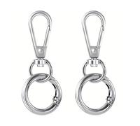 Attaches métalliques pour porte-clés et porte-clés - Fermoirs et anneaux de porte-clés pour porte-clés - Pour porte-clés - Artisanat - Avec de grands anneaux, Argent (Silver)
