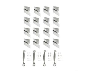 Attaches Panneau pour ouragan Résistant Rouille Usage pour durable | 16 clips + 4 poignées, incluses, préparation , économie pour temps, protection multiple(Silver)