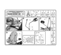 Attaches Par-brise Piaggio 500 Beverly / E3 2003/2007