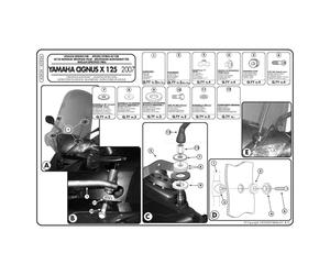 ATTACHES PARABRISE MBK 125 FLAME X 2007-2012