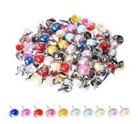 Attaches Parisiennes 100 Pièces Rondes en Perles Attaches Multicolore Mini Brads en Métal 9.5mm pour Scrapbooking Craft Papier