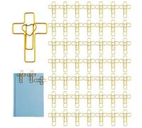 Attaches pour Bible,Lot De 50 Pinces Dorées Cœur Croisées Pour Pages - Trombones Décoratifs Fantaisie - pour l'École, le Bureau, la Maison, Étudiants et Enseignants