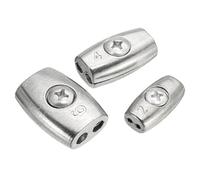 Attaches Pour CâBles MéTalliques 3 pièces 2/3/4/6/8mm câble pince fil câble métallique poignée câble Simplex pince alliage Nickel-phosphore argent Chandlery Applications Serre CâBles ( Size : 8mm )