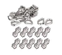 Attaches Pour CâBles MéTalliques Accessoires 30 pièces: 20 cosses de câble métallique 2Mm et 10 pièces Clips Duplex 3Mm, étriers poignées