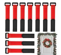 Attaches pour guirlande de Noël pour garde-corps | 10 sangles réglables pour couronnes | Sangles flexibles de câble pour garde-corps, pour jardin, extérieur, porte principale et entrée