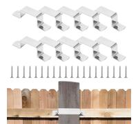 Attaches pour Panneaux De Clôture | 10 Pièces Attaches De Support pour Poteaux avec Vis,Quincaillerie de Réparation Robuste pour Piquets, Béton, Bois, Porte, Jardin, Arrière-Cour, Terrain de Jeu