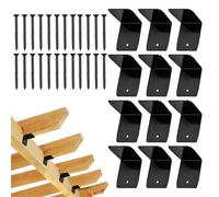 Attaches pour poutres | 12 pièces équerres en acier pour toit, connecteurs en bois pour pergola, abri de jardin, garde-corps, poutre de toit