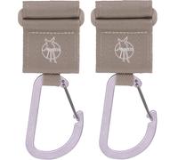 Lässig Fixation pour poussette (2 pcs.) fermeture autoagrippante Crochet Mousqueton Crochets pour poussette Crochets pour faire les courses Métal/Stroller Hooks with Carabiner beige 1107007301