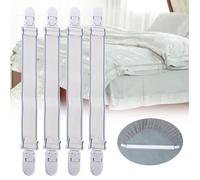 Attaches Réglables pour Drap de Lit - TUN - 4pcs - Élastiques - Couleur Blanc - Pour Enfant