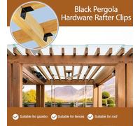 Attaches Solides de Charpente,12 Pièces Supports D'Angle Pour Toiture - Connecteurs De Toiture Quincaillerie Supports De Solives En Bois Pour Poutre De Plafond Abri Gazebo Pergola Clôture