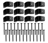 Attaches Solides de Charpente - 12 Pièces Supports D'Angle Pour Toiture - Support De En Bois Connecteurs De Toiture Noir Quincaillerie Pour Pergola Abri Gazebo Garde-Corps Poutre De Plafond