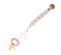 Attaches-sucettes Fille,Agrafe porte-sucette | Clip Paci tressé Boho,Corde en bois et en coton, support flexible tressé Boho Paci Clip pour filles, garçons, tout-petits
