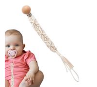 Attaches-sucettes Fille,porte-sucette | Clip Paci tressé Boho | Clips Paci faits à la main Boho pour un confort élégant, en bois sûr et tressé pour les tout-petits