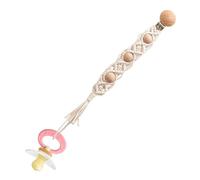 Attaches-tétines,Agrafes Paci - Clip de sucette en corde de coton Boho | Clips Paci faits à la main Boho pour un confort élégant, en bois sûr et tressé pour les tout-petits