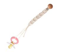 Attaches-tétines,Agrafes Paci - Clips Paci faits à la main Boho - Clip de sucette en corde de coton fait à la main pour tout-petits, filles, Boho en bois, pour fixation de bouteille de lait