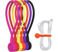Attaches torsadées en silicone s,attaches de câble magnétiques avec aimant puissant pour organiser les câbles,accrocher des objets,utilisés de nombreuses façons ou juste pour