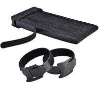 Attaches Velcro, 50 pièces d'attaches Velcro réglables, attaches Velcro robustes avec crochet et boucle pour câbles TV, câbles et organisation de bureau, noir