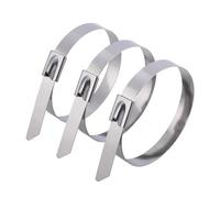 Attaches zippées en acier inoxydable Attaches de câbles métalliques, anneaux de fixation autobloquants en acier inoxydable, sangles de serrage robustes(4.6x300mm,300PCS)