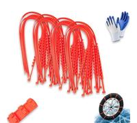 Attaches Zippées Réglables En Nylon For Pneus For La Neige - Aide À Traction Antidérapante Réutilisable For Voitures, SUV, Camions(Red-40PCS)