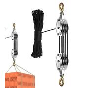 Attachez la poulie - Baldaquin - Système de disque de fidélité à sabots - Corde d'effort de 65 pieds | Arceau lumineux de tente à 4 roues, clip de verrouillage de corde de support solide pour soulever