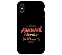 Attachiante Depuis 64 Ans Cadeau Anniversaire Femme Coque pour iPhone X/XS