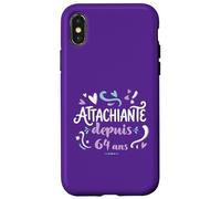 Attachiante Depuis 64 Ans Cadeau Anniversaire Femme Coque pour iPhone X/XS