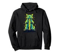 Attack Cat in 321 Féroce Félin envahit la Ville Sweat à Capuche, Unisexe pour Adultes, Noir, XXL