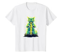 Attack Cat in 321 Féroce Félin envahit la Ville T-Shirt, Enfant, Blanc, 3 Ans