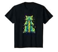 Attack Cat in 321 Féroce Félin envahit la Ville T-Shirt, Enfant, Noir, 6 Ans