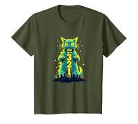 Attack Cat in 321 Féroce Félin envahit la Ville T-Shirt, Enfant, Olive, 2 Ans