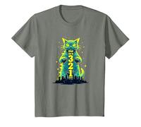 Attack Cat in 321 Féroce Félin envahit la Ville T-Shirt, Enfant, Vert Kaki chiné, 2 Ans