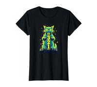 Attack Cat in 321 Féroce Félin envahit la Ville T-Shirt, Femme, Noir, L