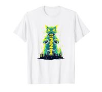Attack Cat in 321 Féroce Félin envahit la Ville T-Shirt, Homme, Blanc, S