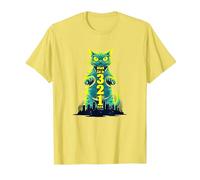 Attack Cat in 321 Féroce Félin envahit la Ville T-Shirt, Homme, Citron, XL