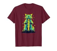 Attack Cat in 321 Féroce Félin envahit la Ville T-Shirt, Homme, Marron, M