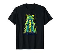 Attack Cat in 321 Féroce Félin envahit la Ville T-Shirt, Homme, Noir, M