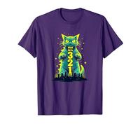 Attack Cat in 321 Féroce Félin envahit la Ville T-Shirt, Homme, Violet, M