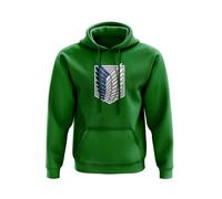 Attack on *** Guild Sheild Sweat à capuche - Teen Dark Fantasy Anime Manga Japonais Comic Colossus Humanoid Giants Post-Apocalyptic Eren Jaeger Cadeau Cadeau, Green Prime, M