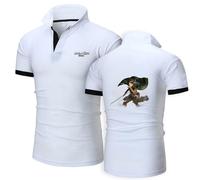 Attack on Ti-Tan Tee Shirt Homme, Po.lo T-Shirts Confortable Respirable, Haut évacuant l'humidité pour Jogging Motion Fitness, Tricot(White,XXL)