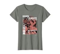 Attack on Titan Eren Yeager Japanese Manga Collage Portrait T-Shirt