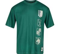 Attack on Titan L'Attaque des Titans Wings of Freedom - Oversize Homme T-Shirt Manches Courtes Vert M