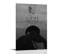 Attack on Titan Levi Ackerman Back Black and White Poster décoratif sur toile Art mural pour salon, chambre à coucher, art mural, impression d'image moderne, décoration de chambre familiale, 08 x 30