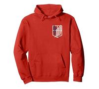 Attack on Titan Small Scout Regiment Shield Chest Anime Sweat à Capuche, Unisexe pour Adultes, Rouge, L