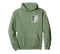 Attack on Titan Small Scout Regiment Shield Chest Anime Sweat à Capuche, Unisexe pour Adultes, Vert Sauge, M
