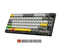 ATTACK SHARK Ajazz AK820Pro Clavier mécanique avec câble spiralé, Bluetooth 5.1/USB-C/2.4G Clavier de jeu sans fil 75 %, écran et bouton TFT intelligent, touches PBT RVB Baclit monté sur joint